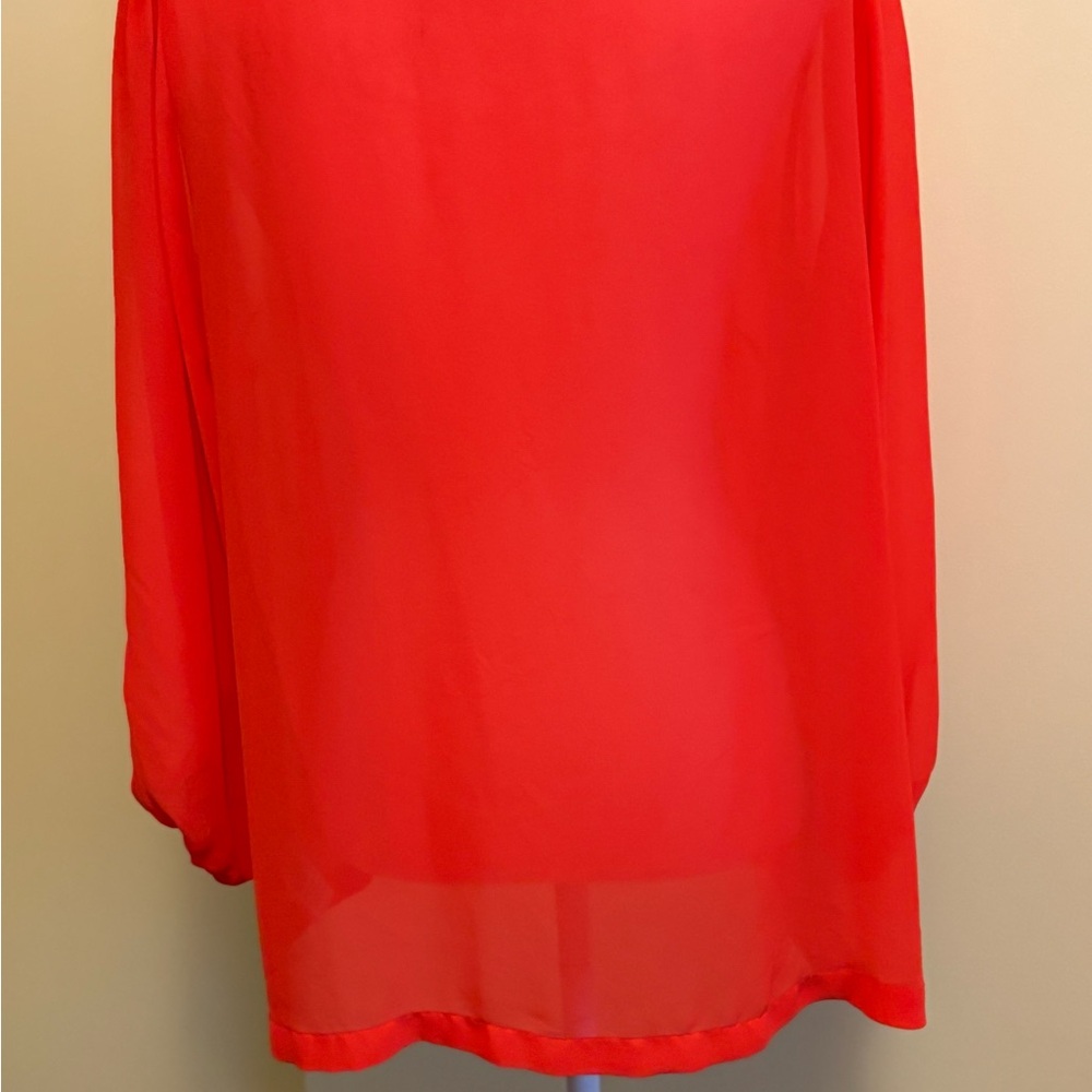 Sofia by Sofia Vergara Vibrant Red V-Neck Blouse - Picture 2 of 6